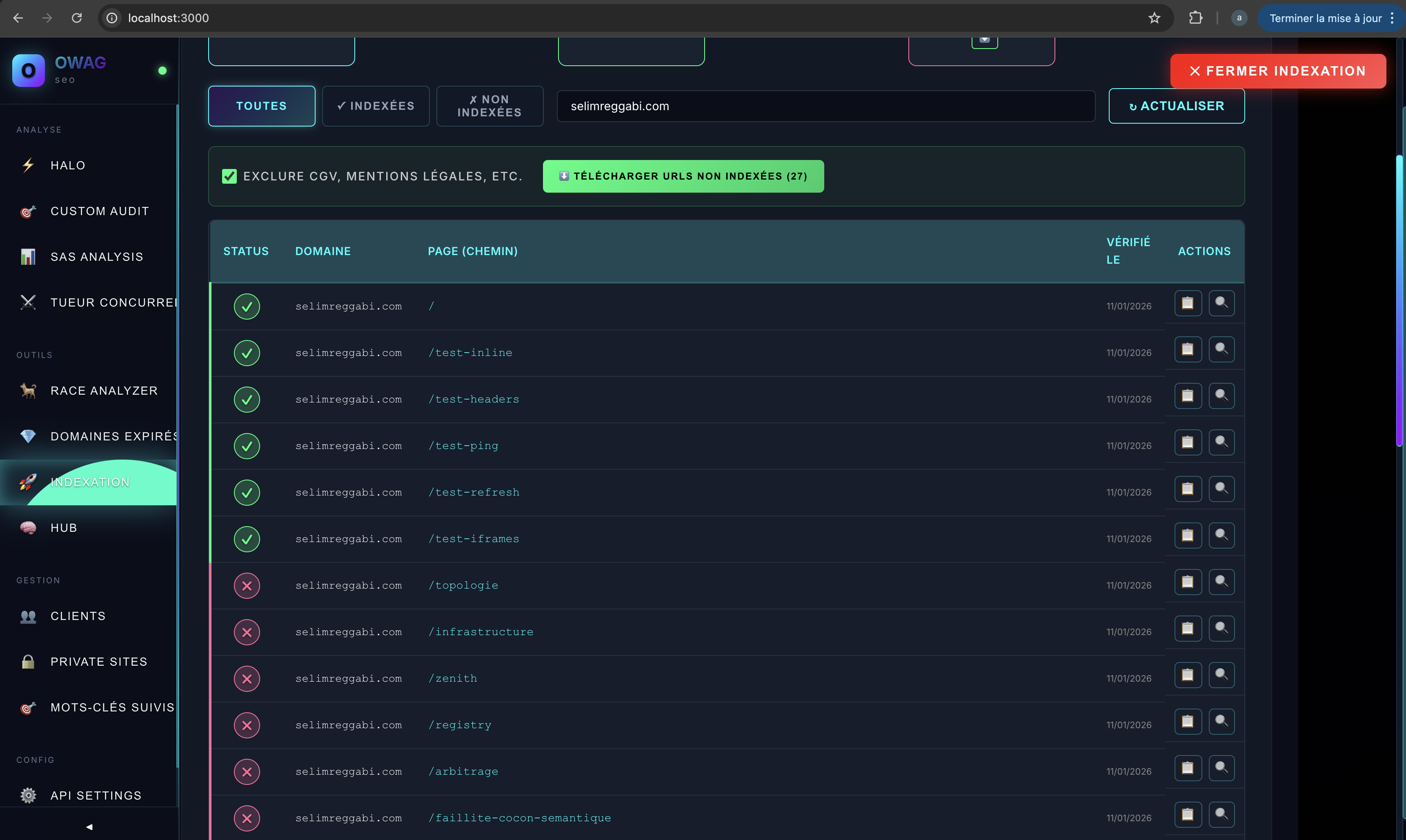 Contrôle d'indexation selimreggabi.com